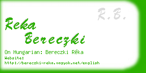 reka bereczki business card